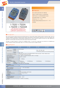 Thumbnail of document I 7520 Specsheet 18940